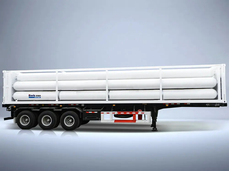 CNG 10 أنبوب نصف مقطورة Cascade Skid Container CNG Tanker Trailer